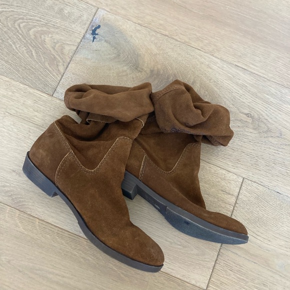 Brown Suede Slouchy Boots - Picture 2 of 6